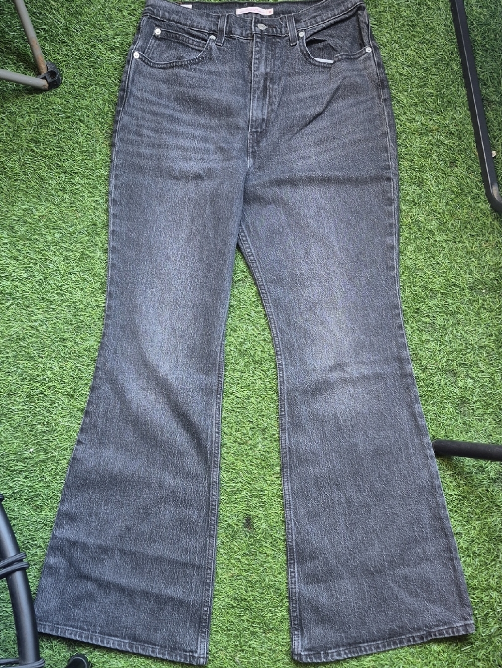 LEVIS-  7OS HIGH FLARE CHARCOAL DENIM - Picture 8 of 10